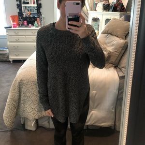 Aqua High Low Slit Sweater